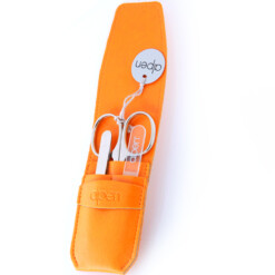 Alpen - Manikürset mit Lasche, 4-tlg., vernickelt, Kunststoffetui, Orange - 6800-ORANGE