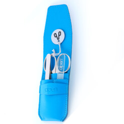 Alpen - Manikürset mit Lasche, 4-tlg., vernickelt, Kunststoffetui, Blau - 6800-BLUE