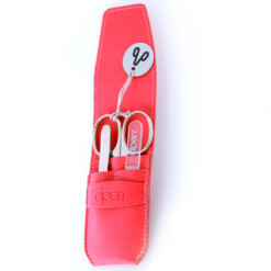 Alpen - Manikürset mit Lasche, 4-tlg., vernickelt, Kunststoffetui, Pink - 6800-PINK