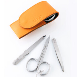 Alternative view of Alpen - Manikürset mit Druckknopf, 4-tlg., inox. (matt), Rinds-Nappaleder, Orange - 6804R-ORANGE