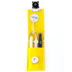 Alpen - Manikürset mit Magnetverschluss, 4-tlg., vernickelt, Kunstleder, Gelb - 6810-YELLOW