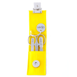 Alpen - Manikürset mit Magnetverschluss, 4-tlg., inox. (matt), Kunstleder, Gelb - 6810R-YELLOW