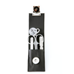 Alpen - Manikürset mit Magnetverschluss, 4-tlg., inox. (matt), Kunstleder, Schwarz - 6810R-BLACK