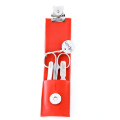Alpen - Manikürset mit Magnetverschluss, 4-tlg., inox. (matt), Kunstleder, Rot - 6810R-RED
