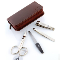 Alternative view of Alpen - Manikürset mit Zipp, 5-tlg., vernickelt, Rinds-Nappaleder, Braun - 6820-BROWN