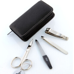 Alternative view of Alpen - Manikürset mit Zipp, 5-tlg., vernickelt, Rinds-Nappaleder, Schwarz - 6820-BLACK