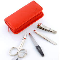 Alternative view of Alpen - Manikürset mit Zipp, 5-tlg., vernickelt, Rinds-Nappaleder, Rot - 6820-RED
