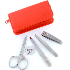 Alternative view of Alpen - Manikürset mit Zipp, 5-tlg., inox. (matt), Rinds-Nappaleder, Rot - 6820R-RED