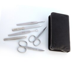 Alternative view of Alpen - Manikürset mit Zipp, 7-tlg., inox. (matt), Rinds-Nappaleder, Schwarz - 6822R-BLACK