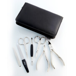 Alternative view of Alpen - Manikürset mit Zipp, 8-tlg., vernickelt, Rinds-Nappaleder, Schwarz - 6825-BLACK