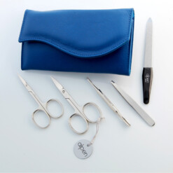 Alternative view of Alpen - Manikürset mit Druckknopf, 6-tlg., vernickelt, Nappaleder, Blau - 6836-BLUE