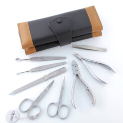 Alternative view of Alpen - Manikürset "Rolle" mit Druckknopf, 9-tlg., inox. (matt), Rindsleder, Schwarz - 6839R-BLACK