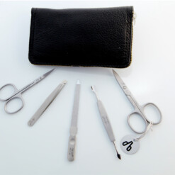 Alternative view of Alpen - Manikürset mit Zipp, 6-tlg., inox. (matt), Hirschleder "Soft Line", Schwarz - 6842R-BLACK