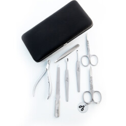 Alternative view of Alpen - Manikürset mit Rahmen, 8-tlg., inox. (matt), russisches Rindsleder, Schwarz - 6866R-BLACK