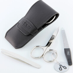 Alternative view of Alpen - Manikürset mit Lasche, 4-tlg., vernickelt, Rindsleder, Schwarz - 6871-BLACK