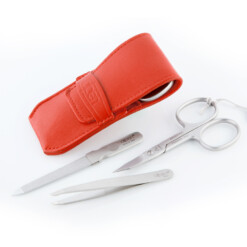 Alternative view of Alpen - Manikürset mit Lasche, 4-tlg., inox. (matt), Rindsleder, Rot - 6871R-RED