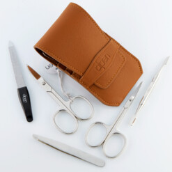 Alternative view of Alpen - Manikürset mit Lasche, 6-tlg., vernickelt, Rindsleder, Tabakbraun - 6872-TOBACCO