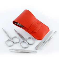 Alternative view of Alpen - Manikürset mit Lasche, 6-tlg., inox. (matt), Rindsleder, Rot - 6872R-RED