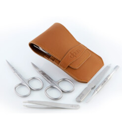 Alternative view of Alpen - Manikürset mit Lasche, 6-tlg., inox. (matt), Rindsleder, Tabakbraun - 6872R-TOBACCO