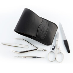 Alternative view of Alpen - Manikürset mit Lasche, 6-tlg., vernickelt, Rindsleder, Schwarz - 6873-BLACK