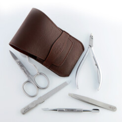 Alternative view of Alpen - Manikürset mit Lasche, 6-tlg., inox. (matt), Rindsleder, Bordeauxrot - 6873R-BORDEAUX