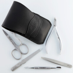 Alternative view of Alpen - Manikürset mit Lasche, 6-tlg., inox. (matt), Rindsleder, Schwarz - 6873R-BLACK