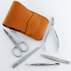 Alternative view of Alpen - Manikürset mit Lasche, 6-tlg., inox. (matt), Rindsleder, Tabakbraun - 6873R-TOBACCO