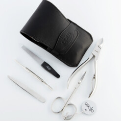 Alternative view of Alpen - Manikürset mit Lasche, 6-tlg., vernickelt, Rindsleder, Schwarz - 6874-BLACK