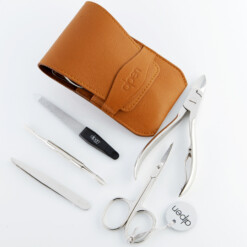 Alternative view of Alpen - Manikürset mit Lasche, 6-tlg., vernickelt, Rindsleder, Tabakbraun - 6874-TOBACCO