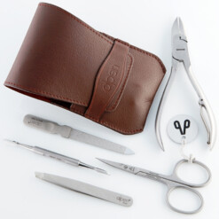 Alternative view of Alpen - Manikürset mit Lasche, 6-tlg., inox. (matt), Rindsleder, Bordeauxrot - 6874R-BORDEAUX