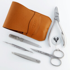 Alternative view of Alpen - Manikürset mit Lasche, 6-tlg., inox. (matt), Rindsleder, Tabakbraun - 6874R-TOBACCO