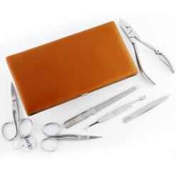 Alternative view of Alpen - Manikürset mit Rahmen, 7-tlg., inox. (matt), Nappaleder, Tabakbraun - 6884R-TOBACCO