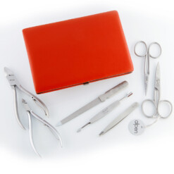 Alternative view of Alpen - Manikürset mit Rahmen, 8-tlg., inox. (matt), Nappaleder, Rot - 6885R-RED