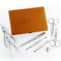 Alternative view of Alpen - Manikürset mit Rahmen, 8-tlg., inox. (matt), Nappaleder, Tabakbraun - 6885R-TOBACCO