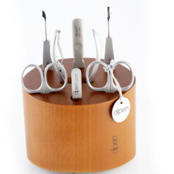 Alpen - Manikürset im Holzblock, 8-tlg., inox. (matt), Kirsche - 6895R-CHERRY