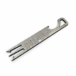 Balbach Damast - Damast-Pommesgabel / Flaschenöffner "Banddamast" mit Lederetui - Wide