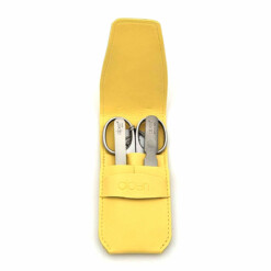 Alpen - Manikürset mit Lasche, 4-tlg., inox. (pol./matt), Kunststoffetui, Gelb - 6800RP-YELLOW