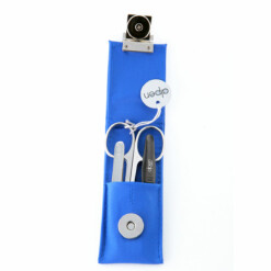 Alpen - Manikürset mit Magnetverschluss, 4-tlg., vernickelt, Kunstleder, Blau - 6810-BLUE