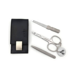 Alpen - Manikürset mit Magnetverschluss, 4-tlg., inox. (pol./matt), Kunstleder, Schwarz - 6810RP-BLACK