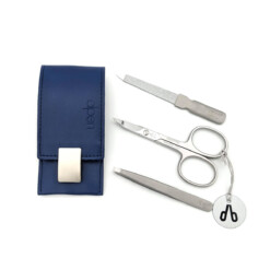 Alpen - Manikürset mit Magnetverschluss, 4-tlg., inox. (pol./matt), Kunstleder, Blau - 6810RP-BLUE