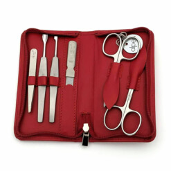Alternative view of Alpen - Manikürset mit Zipp, 7-tlg., inox. (matt), Rinds-Nappaleder, Rot - 6822R-RED