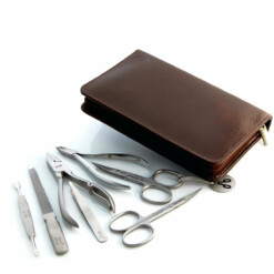 Alternative view of Alpen - Manikürset mit Zipp, 8-tlg., inox. (matt), Rinds-Nappaleder, Braun - 6825R-BROWN