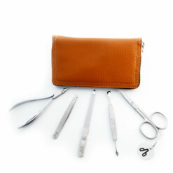 Alternative view of Alpen - Manikürset mit Zipp, 6-tlg., inox. (matt), Hirschleder "Soft Line", Tabakbraun - 6843R-TOBACCO