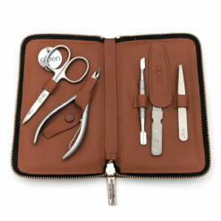 Alternative view of Alpen - Manikürset mit Zipp, 6-tlg., inox. (pol./matt), Hirschleder "Soft Line", Tabakbraun - 6843RP-TOBACCO