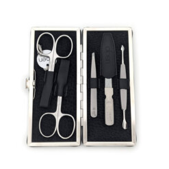 Alternative view of Alpen - Manikürset mit Rahmen, 6-tlg., inox. (pol./matt), Nappaleder, Schwarz - 6882RP-BLACK