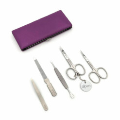 Alpen - Manikürset mit Rahmen, 6-tlg., inox. (pol./matt), Nappaleder, Violett - 6882RP-VIOLET