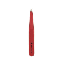 Alpen - Pinzette, gerade, Sandstrahlfinish, rostfrei, Rot, 10 cm - 8455.10TU-RED
