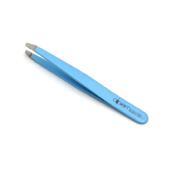 Alternative view of Alpen - Pinzette, schräg, Sandstrahlfinish, rostfrei, Hellblau, 10 cm - 8456.10TU-BLUELIGHT