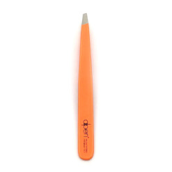 Alpen - Pinzette, schräg, Sandstrahlfinish, rostfrei, Neonorange, 10 cm - 8456.10TU-ORANGENEON