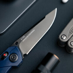 Alternative view of ANV Knives - A100 - DLC Black Elmax GRN Blue Alock